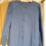 شومیز کتان کره ای آبی