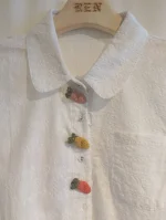شومیز دانتل طرح دکمه میوه ای - تصویر 2